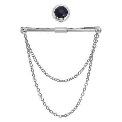 1Pc Brass Hanging Chains Collar Pins Tie Clips