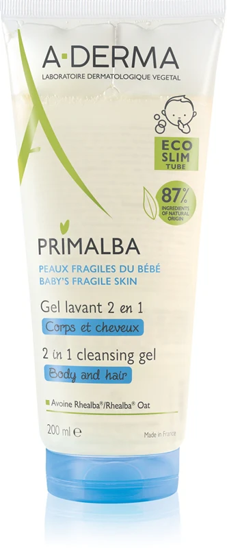 A-Derma Primalba Baby Cleansing Gel for Body and Hair for Children 200 ml