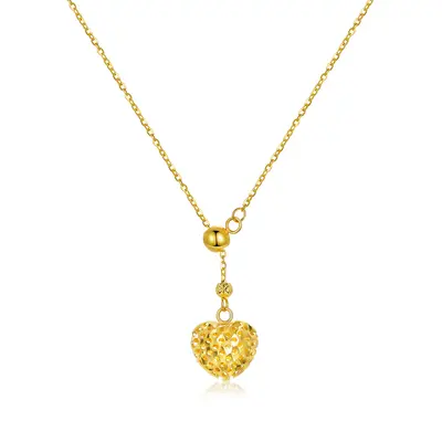 18K Gold Heart Adjustable Y Necklace