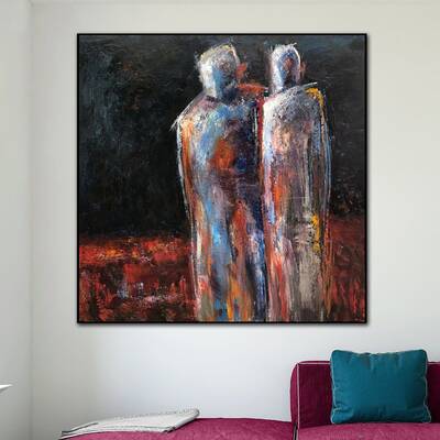 Figurative Abstract Paintings On Canvas Expressionist Art Humans Painting Original Textured Painting Modern Fashion Wall Art ...