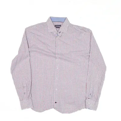 TOMMY HILFIGER Shirt Red Check Long Sleeve Mens L