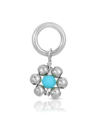 Flowercita December Turquoise Charm | Metal Color: Silver