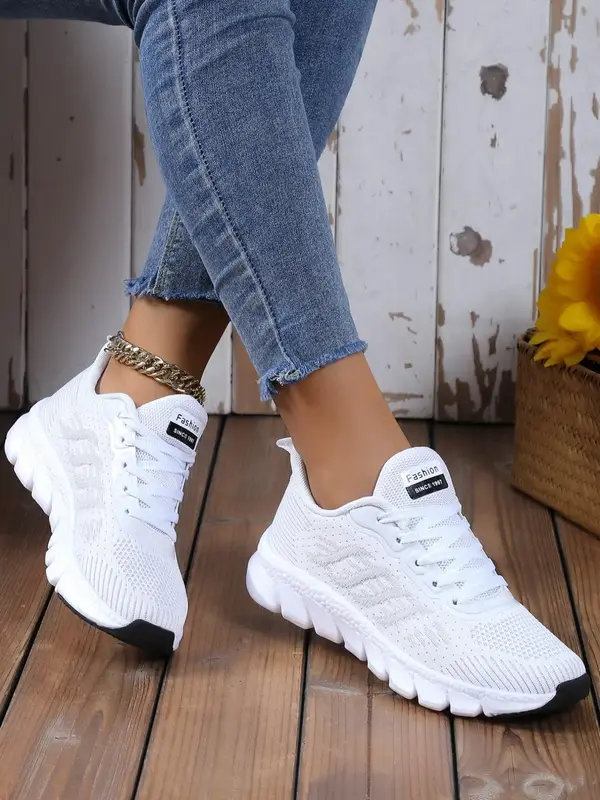 Women's Sportive Lace Up Low Top Cute Sneakers for Summer, Casual Comfortable Breathable Running Shoes, Fashionable Sneakers ...