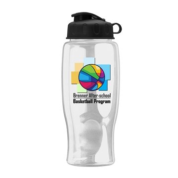 200 Promotional Poly-pure - 27 oz Transparent Bottle with Flip lid ...