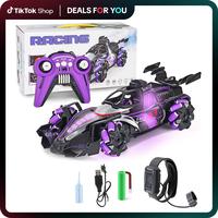 dealsforyoudays LAZZ0 4WD 2.4GHz Off-road 360° SpinningRC Car Hand Control Gesture RCStunt Car with Water Spray, Lightsand M...