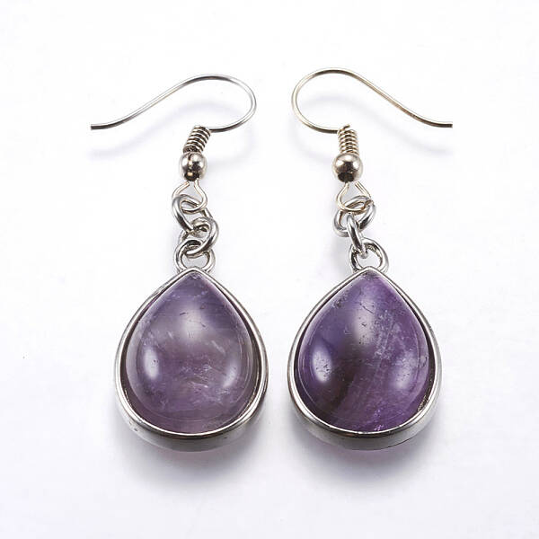 Natural Amethyst Dangle Earrings