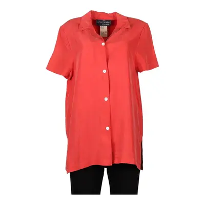 Les Copains Short Sleeve Shirt - Large Red Silk