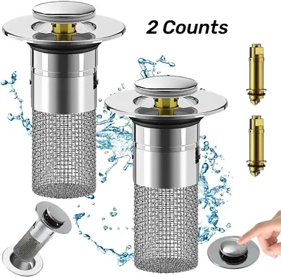 Multipurpose Drain Hair Catcher, Portable Shower Drain Hair Stopper, Home Essentials, Universal Drain Cover Hair Filter for S...