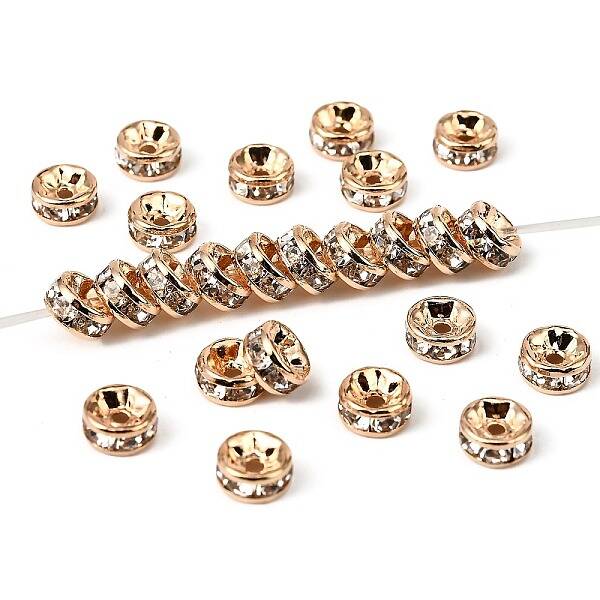 Brass Rhinestone Spacer Beads