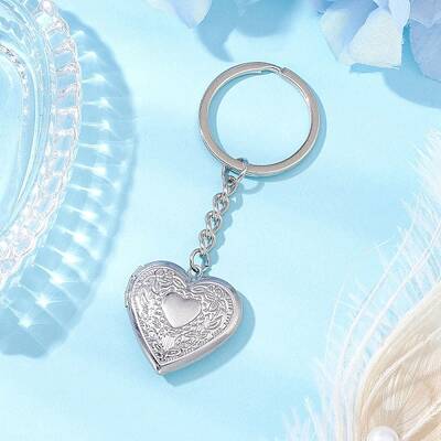 316 Stainless Steel Photo Locket Keychain