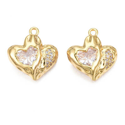 Brass Micro Pave Cubic Zirconia Pendants
