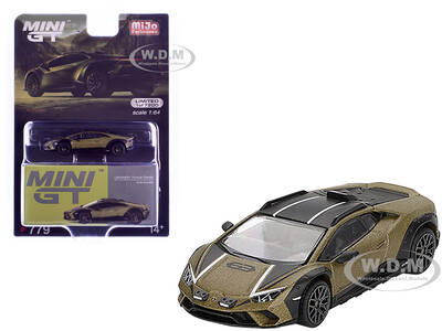 Lamborghini Huracan Sterrato Verde Gea Matt Green Metallic with Black Tio and White Stripes Limited Edition to 7200 pieces Wo...