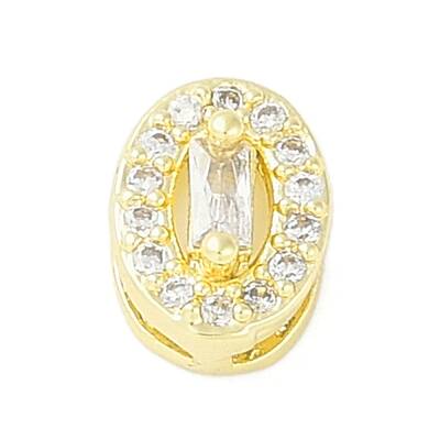 Brass Pave Clear Cubic Zirconia Slide Charms