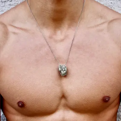 Caged Pyrite Necklace | Jewelry Material: Sterling silver