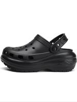 Women's Plain Color Platform Slides, Casual Comfortable Home Slippers, Non-slip Soft Slippers for Indoor & Outdoor Wear