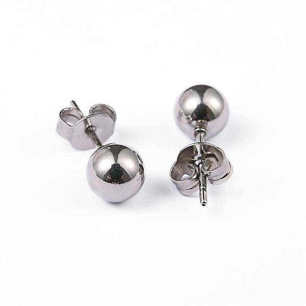 Tarnish Resistant 304 Stainless Steel Ball Stud Earrings