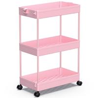 DIY 3-Tier Rolling Storage Cart, Bathroom Cart Organizer Laundry Room Organizer Utility Cart Mobile Shelving Unit Multifuncti...