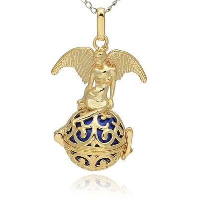 Golden Tone Brass Hollow Round Cage Pendants