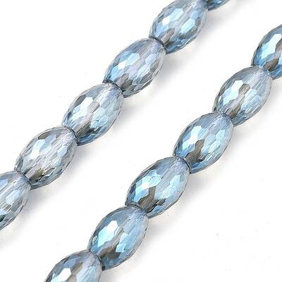 Electroplate Transparent Glass Beads Strands