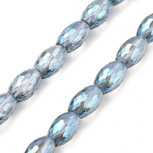Electroplate Transparent Glass Beads Strands