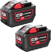2-Pack Replacement for Milwaukee M18 48-11-1862 2-Pack 18V 12Ah Power Tool Battery Pack for Power Tools (48-11-1865 x 2) Heav...