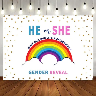 Aperturee He or She Rainbow Photoshoot Backdrop for Baby Shower