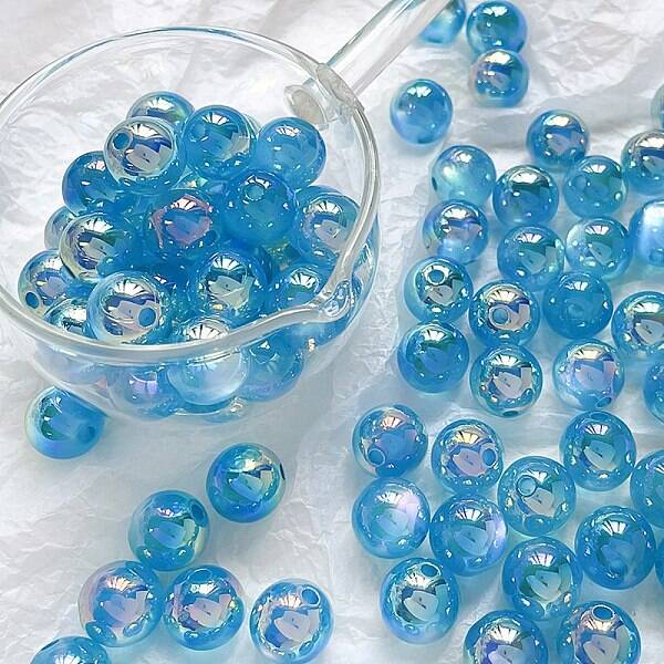 Rainbow Iridescent Plating Acrylic Beads