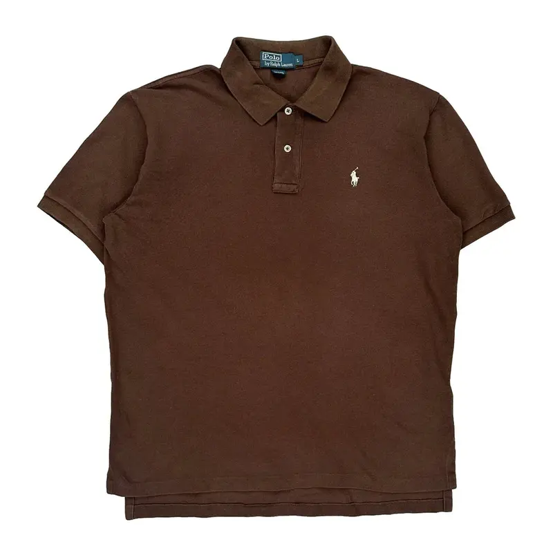 Polo By Ralph Lauren Polo Shirt - Large Brown Cotton