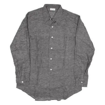 Flannel Shirt Grey Long Sleeve Mens L