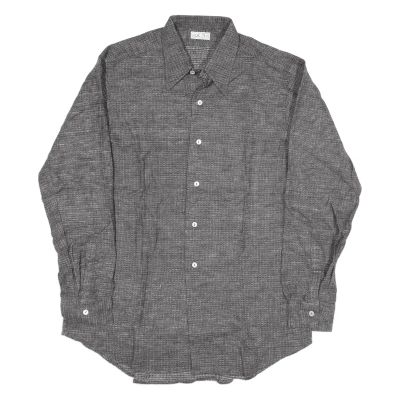 Flannel Shirt Grey Long Sleeve Mens L