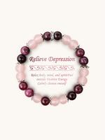 Handmade Rose Quartz Beaded Bracelet, Relief Bracelet, Fashionable Stone Beaded Bracelet for Women & Men, Trendy All-match & ...