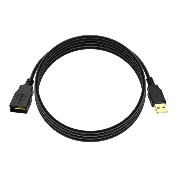 5433 Monoprice USB-A to USB-A Female 2.0 Extension Cable 28/24AWG Gold Plated Black 6ft