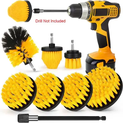 Car Detailing Brush Set, Wheel Tire Detail Brush Set, Drill Brush Attachment Set, Wheel Cleaning Kit, Detail Brush (Drill Not...