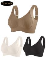 Women's Solid Color Wireless Seamless Bra, Breathable Comfortable Adjustable Strap Anti-sagging Bra, Women's Lingerie for All...