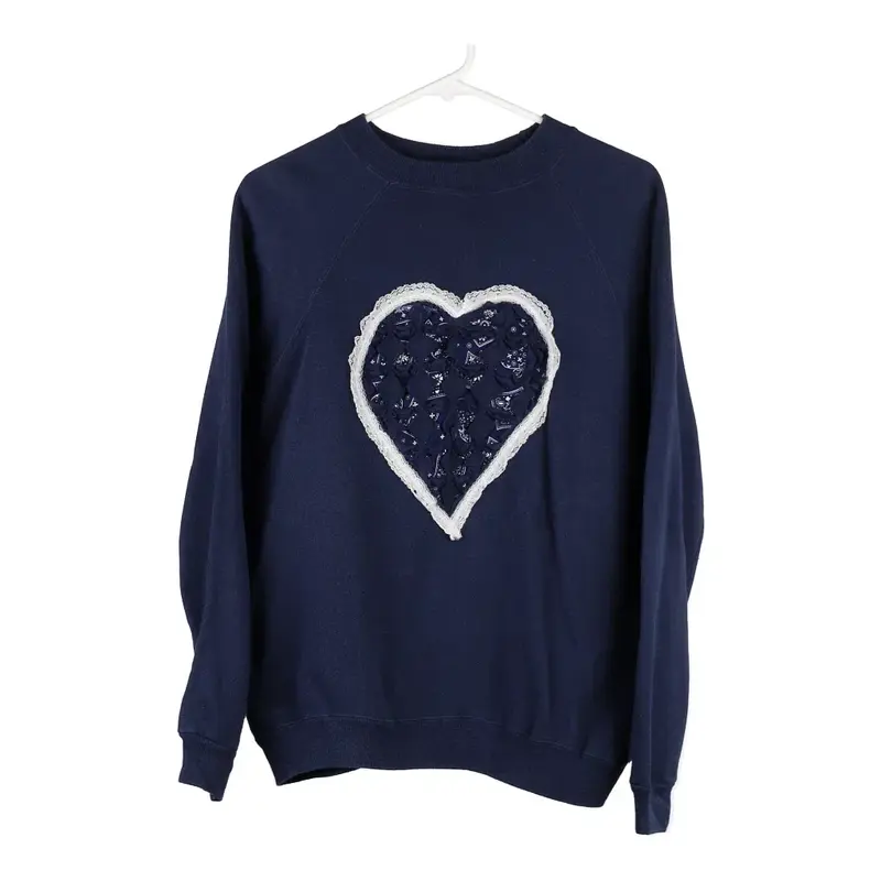 Hanes Graphic Sweatshirt - Large Navy Cotton Blend