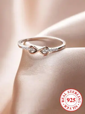 S925 Sterling Silver Infinity Symbol Design Ring, Fashion Accessories for Women & Girls, Trendy All-match & Exquisite Jewelry...