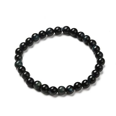 Dyed & Heated Natural Tiger Eye Round Beads Stretch Bracelets