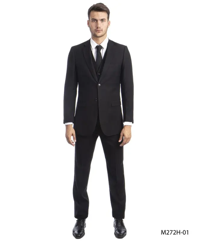 Tazio Men's 3-Piece Dark Pinstripe Suit | Award-Winning Design