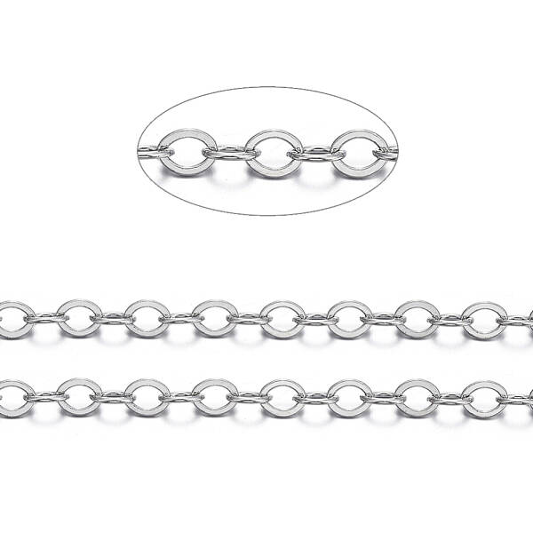 Brass Flat Oval Cable Chains