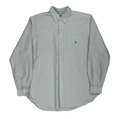 Tall Ralph Lauren Striped Shirt - XL Blue Cotton