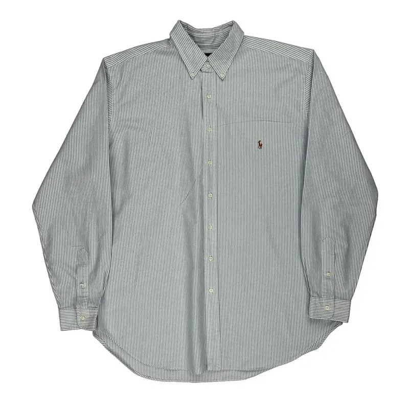 Tall Ralph Lauren Striped Shirt - XL Blue Cotton