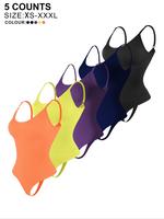 Women's 5 Counts Scoop Neck Cami Shapewear Bodysuit, Basic Tummy Control Thong Design Shaper Bodysuit, Shaper for Daily Wear,...