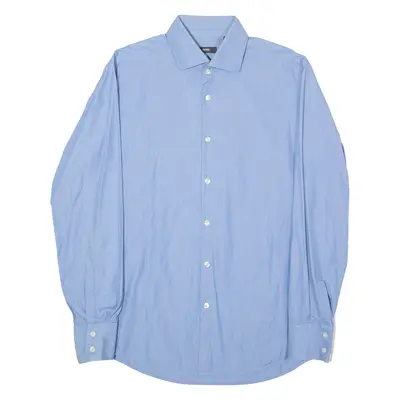 BOSS Mens Shirt Blue Striped Long Sleeve L