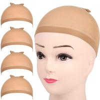 Light Brown Stocking Wig Caps Stretchy Nylon Wig Caps for Women