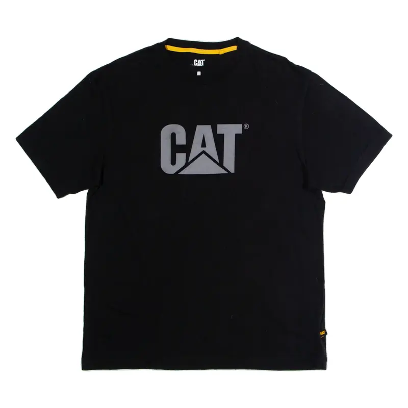 CAT Mens T-Shirt Black Crew Neck M
