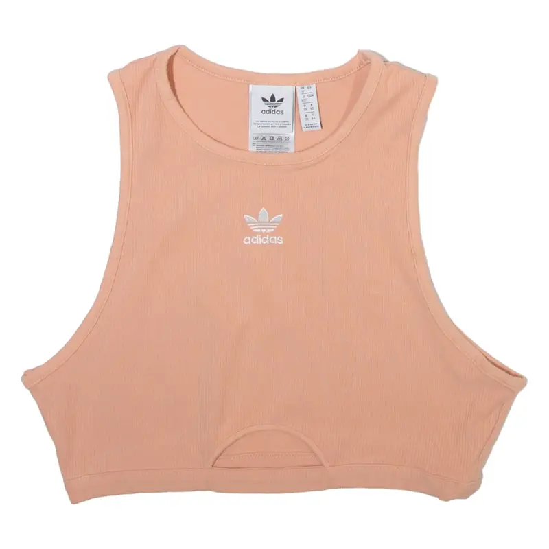 ADIDAS Cropped Womens Vest Pink Sleeveless UK 12