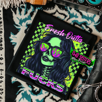 Fresh Out of F*cks-  Black Crewneck Sweatshirt, T Shirt, or Hoodie Pullover | Punk, Alt, Grunge, Goth, Skeleton Style