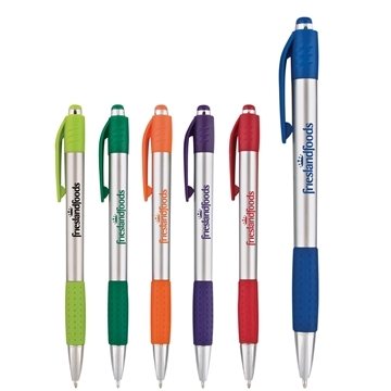 300 Custom Fusion Silver Gripper Pen - Rubber Grip