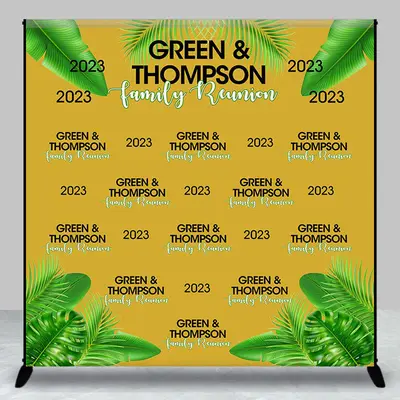 Green Leaves Yellow Custom Family Reunion Backdrop - Aperturee