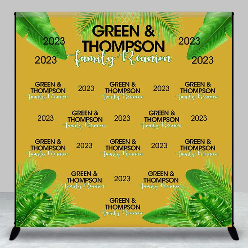 Green Leaves Yellow Custom Family Reunion Backdrop - Aperturee